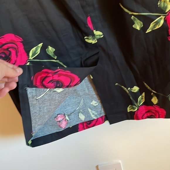 Romantic Pin Up Pencil Dress Med Black Cocktail Rose Fit Mid Belle Pogue Alt - Picture 15 of 15